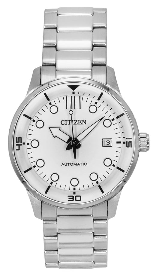 Citizen Automatic Stainless Steel White Dial NJ0191-83L 100M Men's Watch