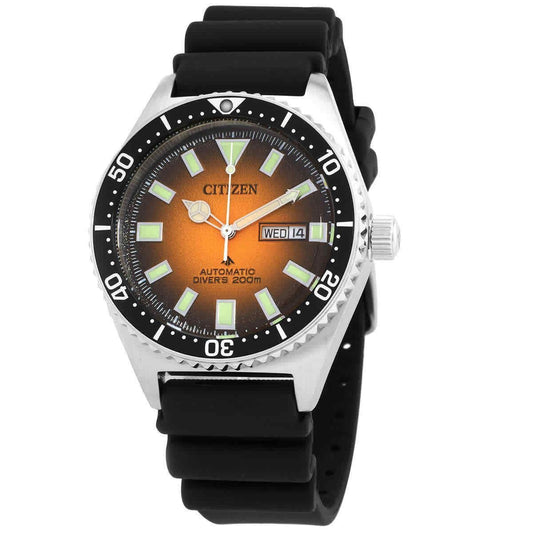 Citizen Promaster Marine Rubber Strap Orange Dial Automatic Diver's NY0120-01Z 200M Men's Watch