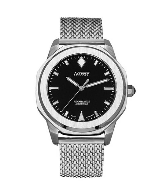 Nappey Renaissance Steel And Black Milanese Automatic NY41-AD1M-6B2AA 200M Unisex Watch