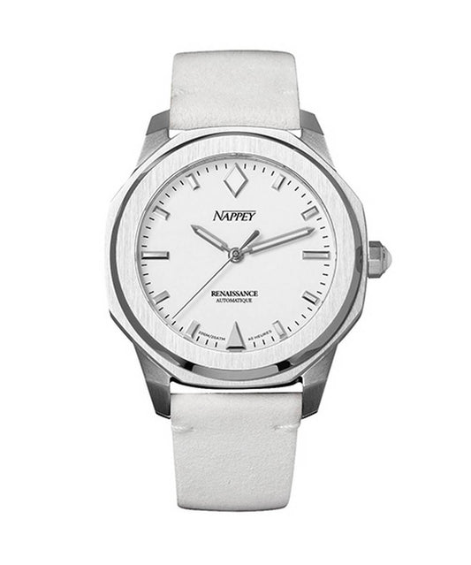 Nappey Renaissance Steel And White Suede Automatic NY41-AD2M-3B2A 200M Unisex Watch