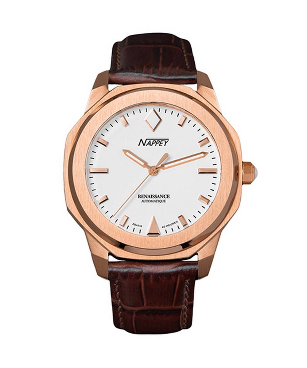 Nappey Renaissance Rose Gold And White Automatic NY41-BD2M-3B6A 200M Unisex Watch