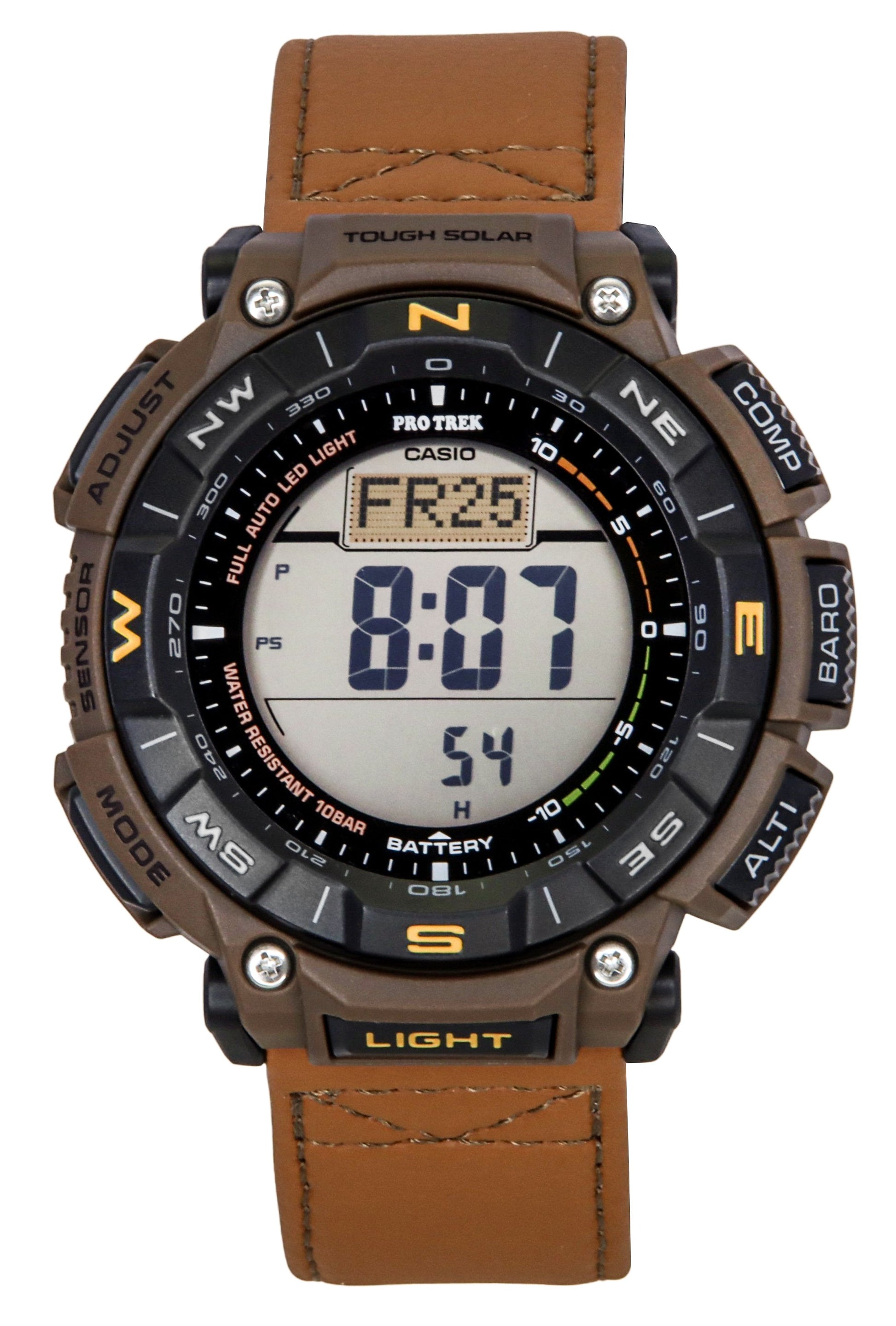 Casio Pro Trek Climber Line Digital Leather Strap Solar PRG-340L-5 100M Men's Watch