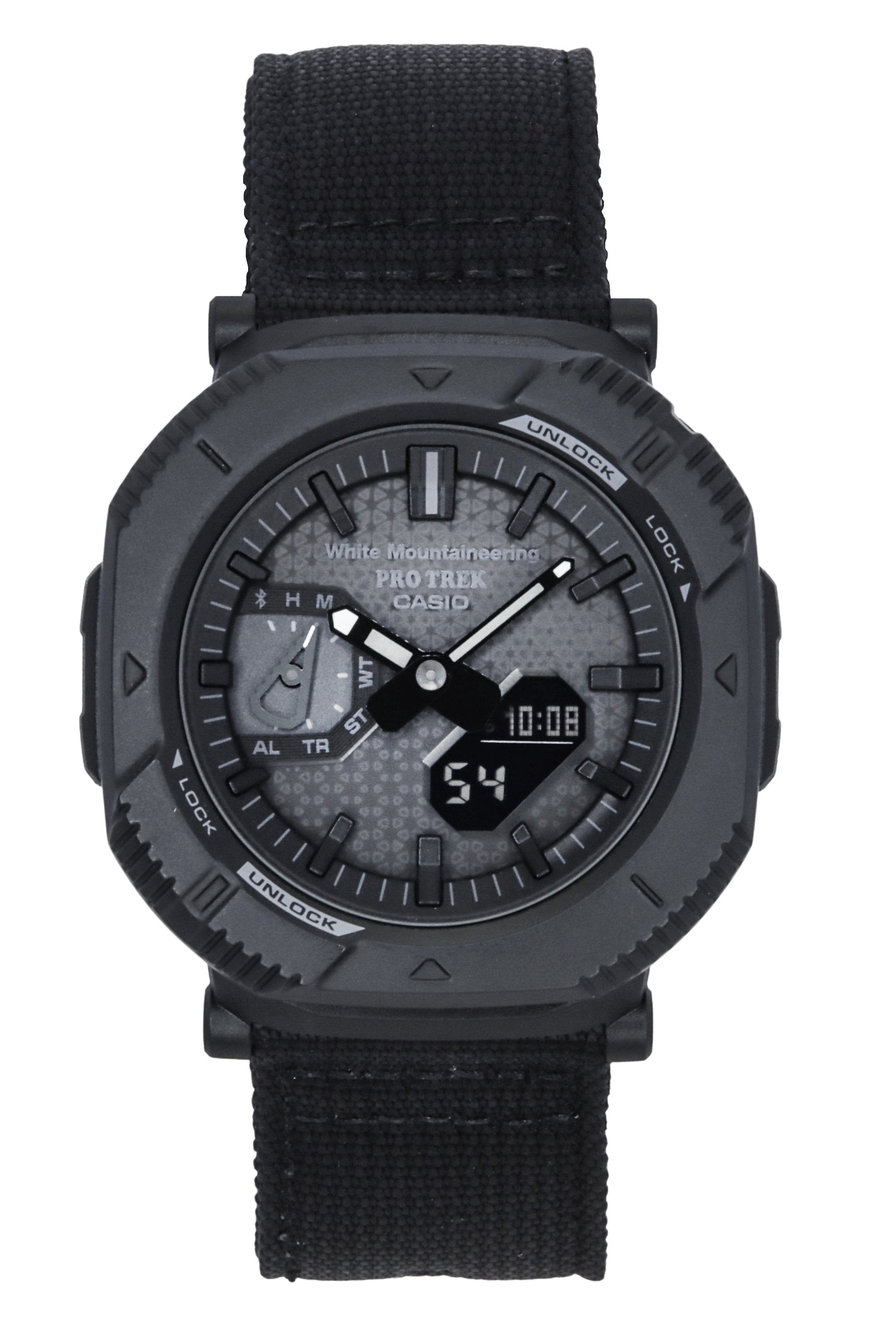 Casio Pro Trek Analog Digital White Mountaineering Black Dial Solar PRJ-B001WM-1 100M Men's Watch