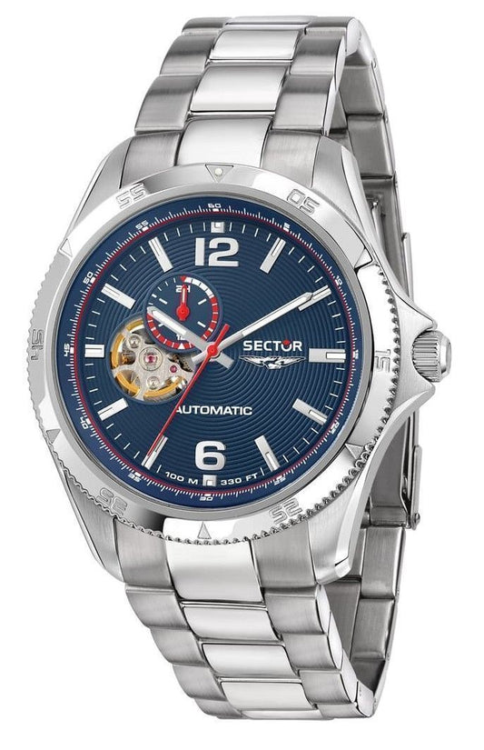 Sector 650 Automatico Stainless Steel Open Heart Blue Dial Automatic R3223231001 100M Men's Watch