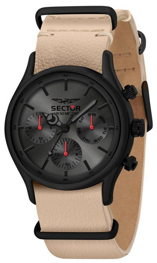 Sector 660 Gun/Sunray Dial Leather Strap Quartz R3251517006 Men's Watch