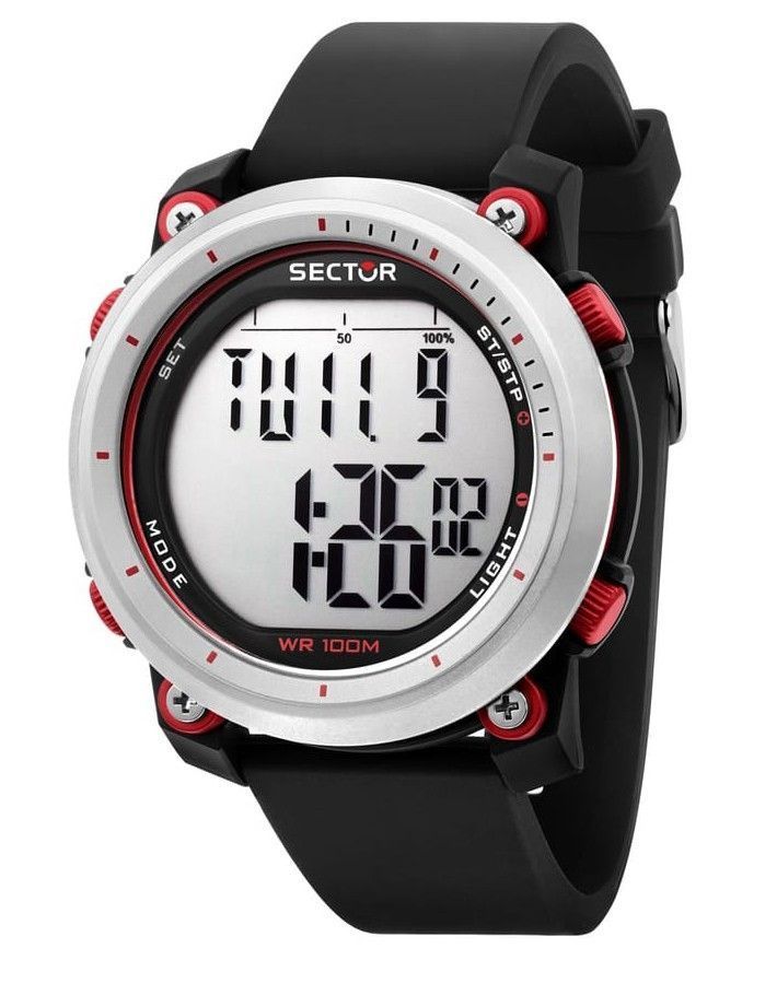 Sector EX-38 Digital Black Plastic Strap Quartz R3251546002 100M Men's Watch