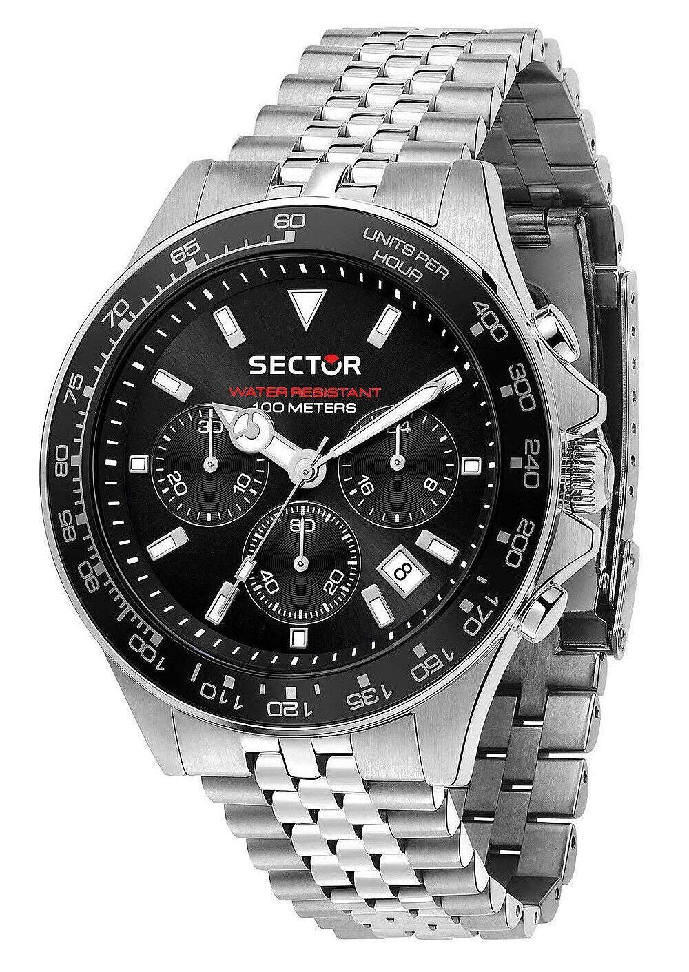 Sector 230 Chronograph Stainless Steel Black Dial Quartz R3273661033 100M Men's Watch