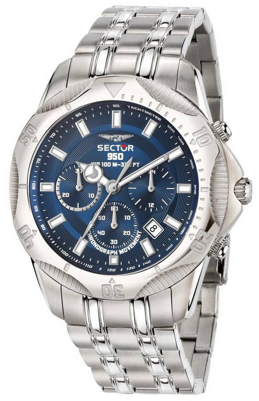 Sector 950 Chronograph Blue Sunray Dial Stainless Steel Quartz R3273981006 100M Men's Watch