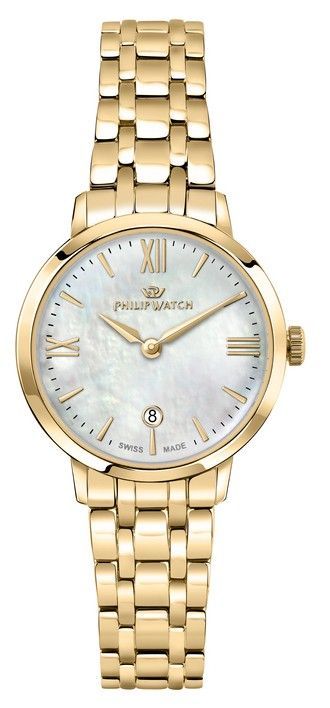 Philip Watch Swiss Made Audrey Gold Tone Stainless Steel Mother Of Pearl Dial Quartz R8253150511 Women's Watch