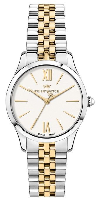 Philip Watch Swiss Made Grace Two Tone Stainless Steel White Dial Quartz R8253208516 100M Women's Watch