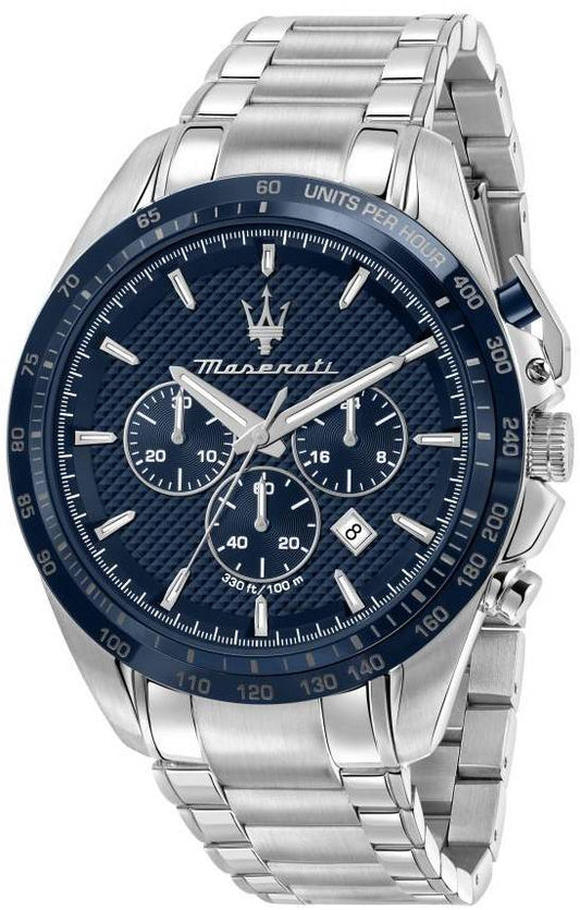 Maserati Traguardo Chronograph Stainless Steel Blue Dial Quartz R8873612043 100M Men's Watch