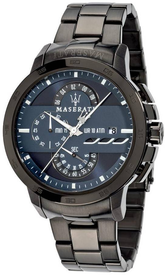 Maserati Ingegno Chronograph Stainless Steel Blue Dial Quartz R8873619001 100M Men's Watch