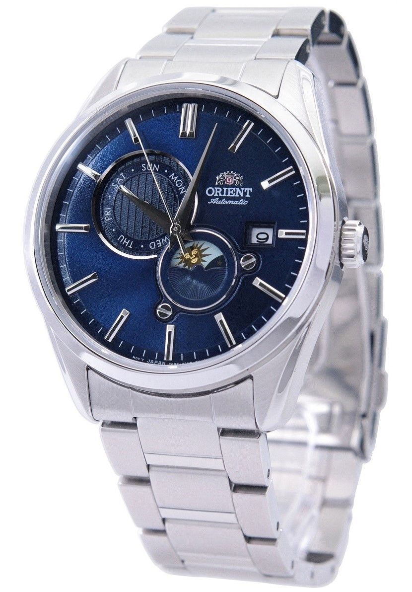 Orient Contemporary Sun & Moon Blue Dial Automatic RA-AK0308L10B Men's Watch