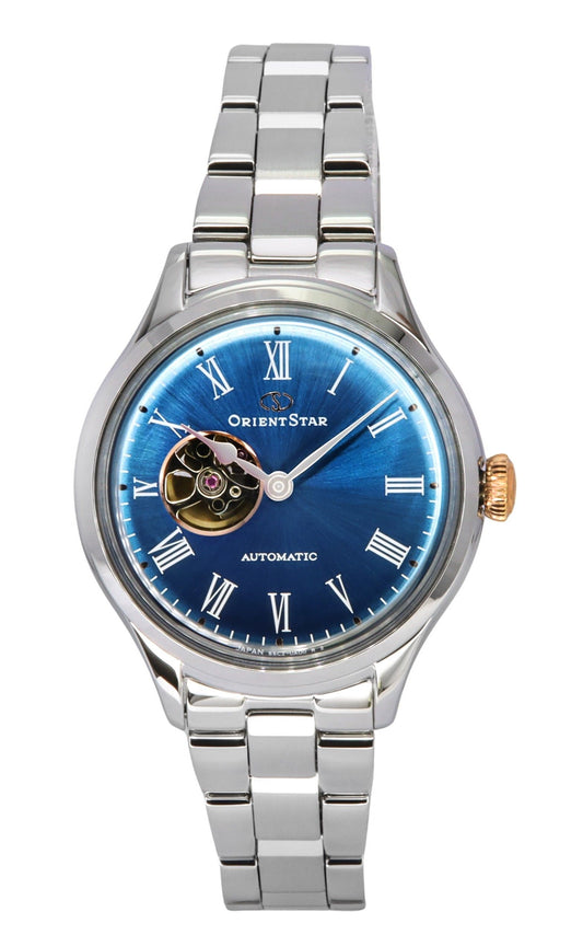 Orient Star Classic Limited Edition Open Heart Blue Dial Automatic RE-ND0019L00B Women's Watch With Extra Strap