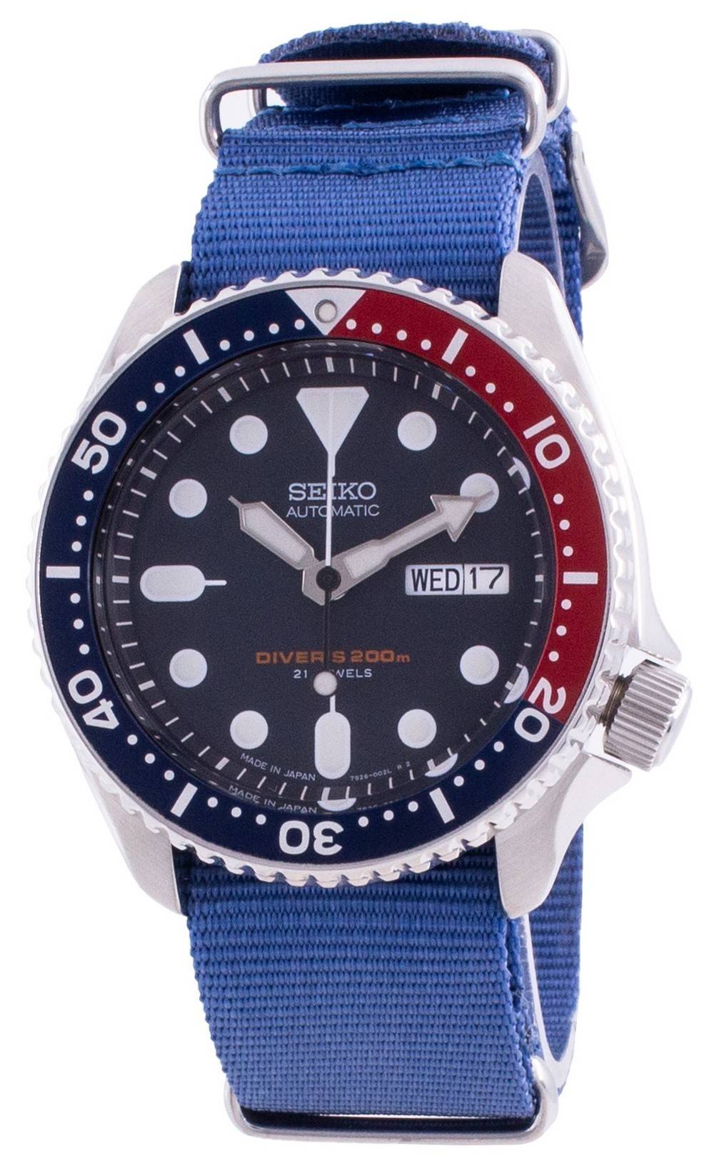 ساعة سيكو اتوماتيك دايفر SKX009J1-var-NATO8 200M يابانية الصنع للرجال