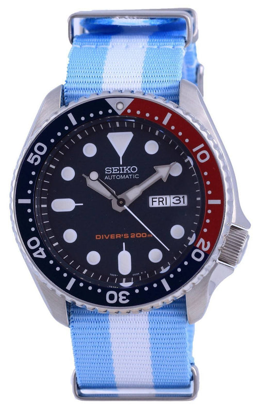 ساعة سيكو اتوماتيك دايفر بوليستر SKX009K1-var-NATO24 200M للرجال