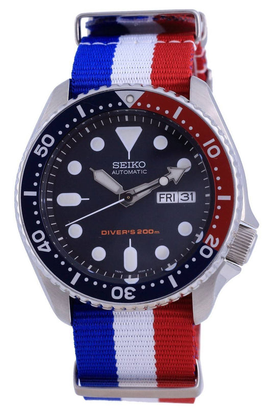 ساعة سيكو اتوماتيك دايفر بوليستر SKX009K1-var-NATO25 200M للرجال