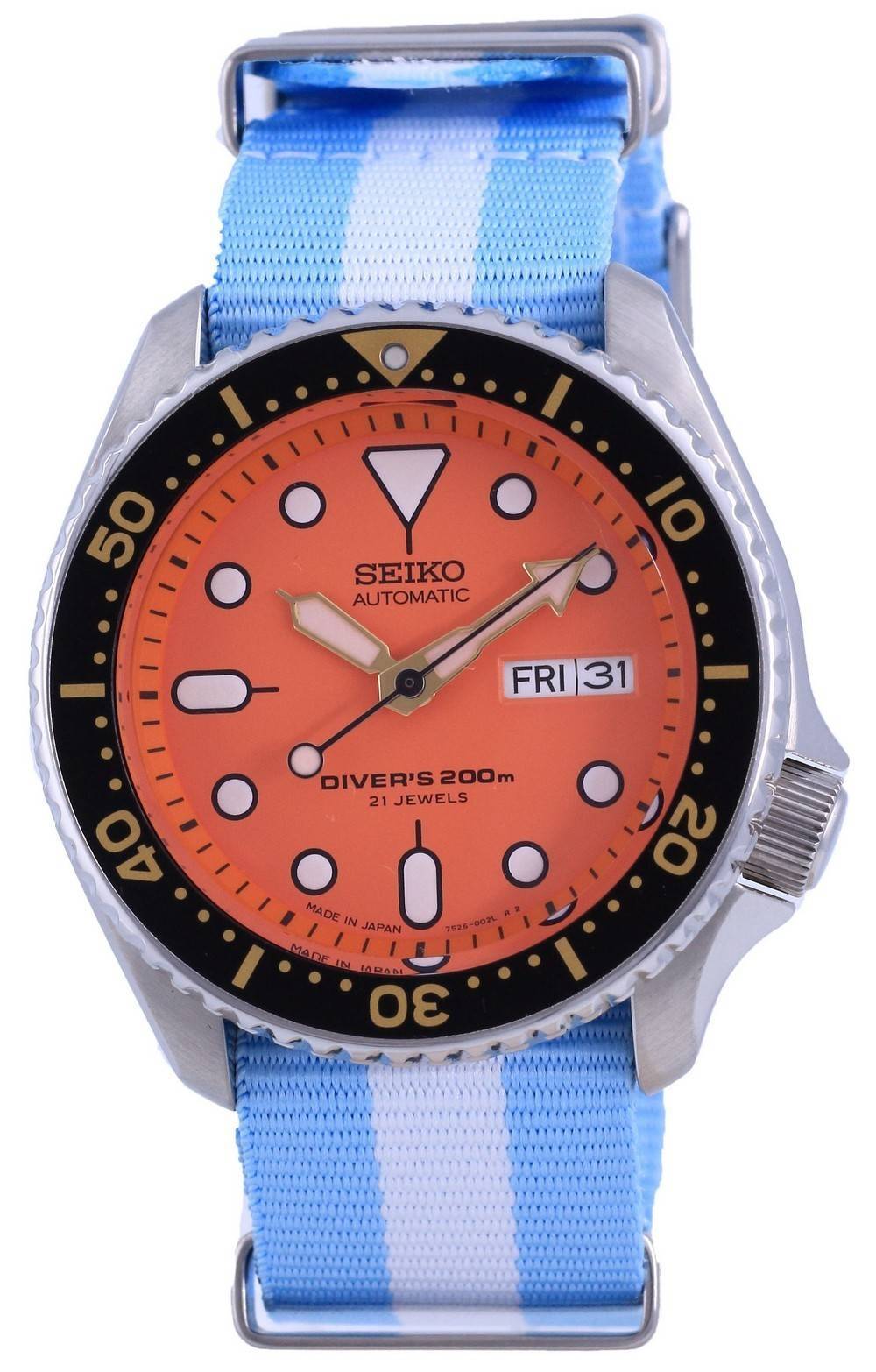 Seiko Automatic Diver's Japan Made Polyester SKX011J1-var-NATO24 200M Men's Watch