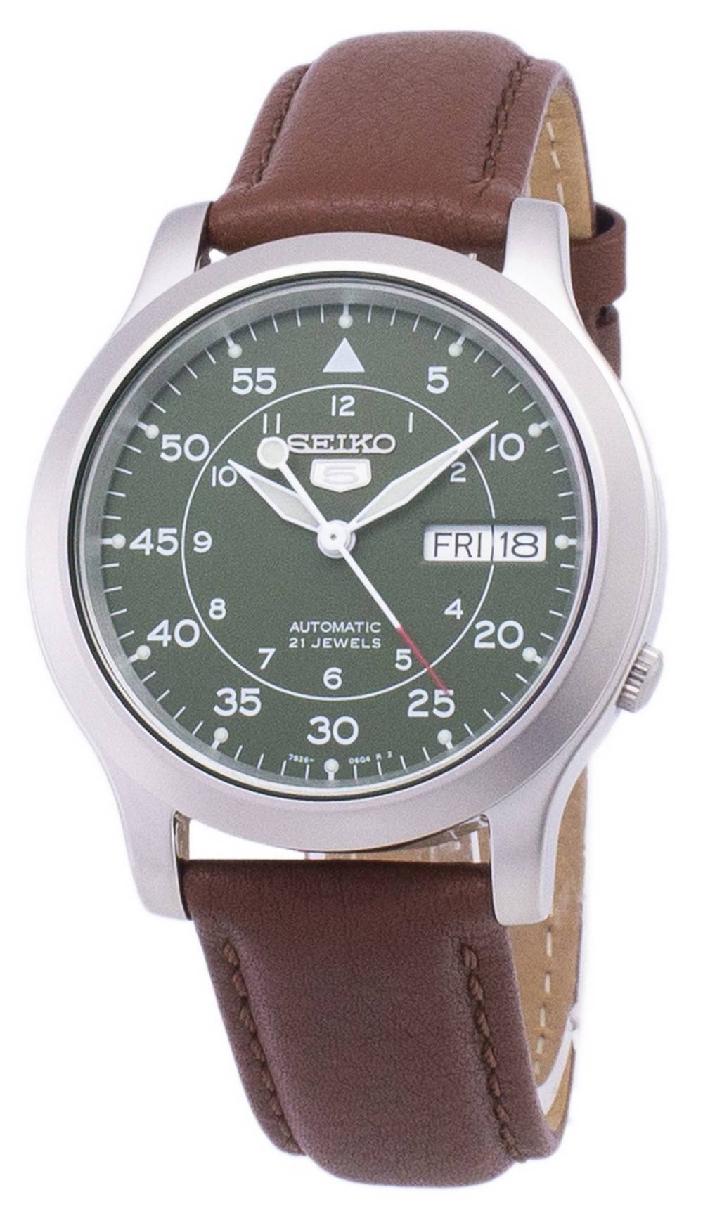 Seiko 5 Military SNK805K2-var-SS5 Automatic Brown Leather Strap Men's Watch