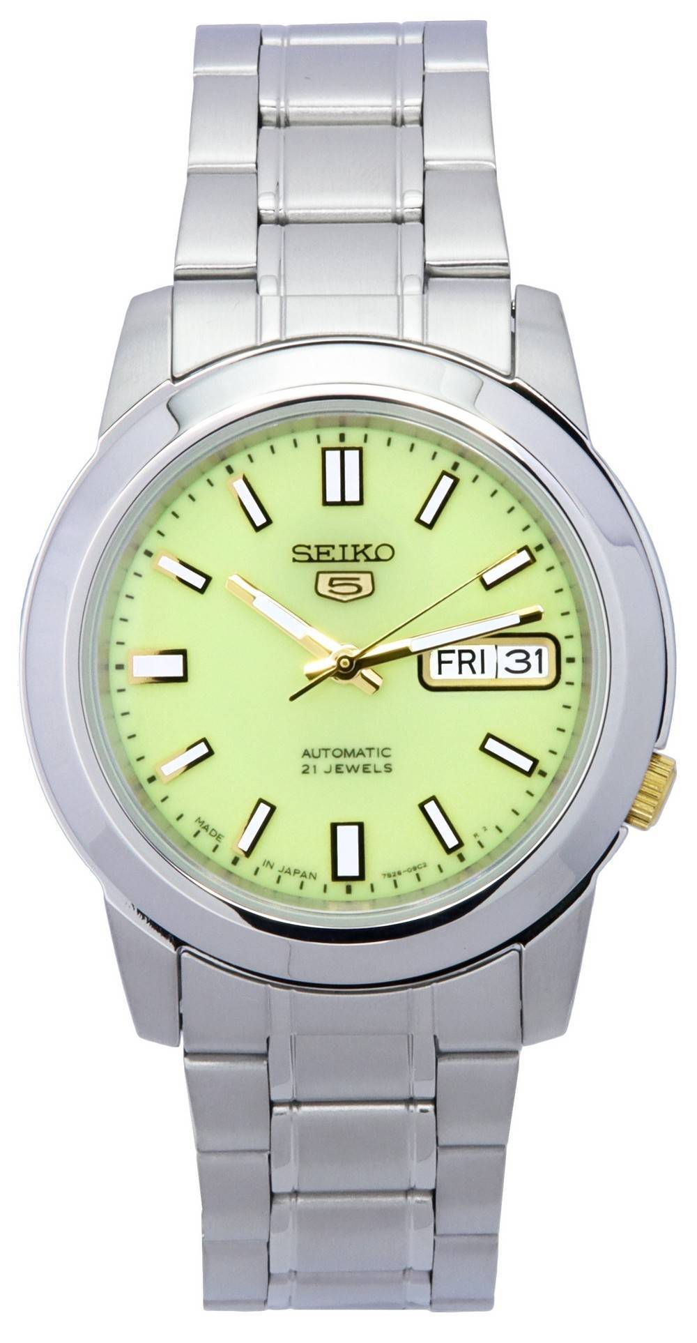 Seiko 5 Stainless Steel Green Dial Automatic SNKK19 SNKK19J1 SNKK19J Men's Watch