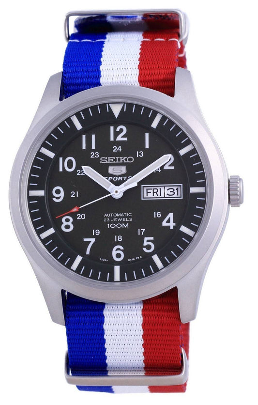 Seiko 5 Sports Military Automatic Polyester SNZG09K1-var-NATO25 100M Men's Watch