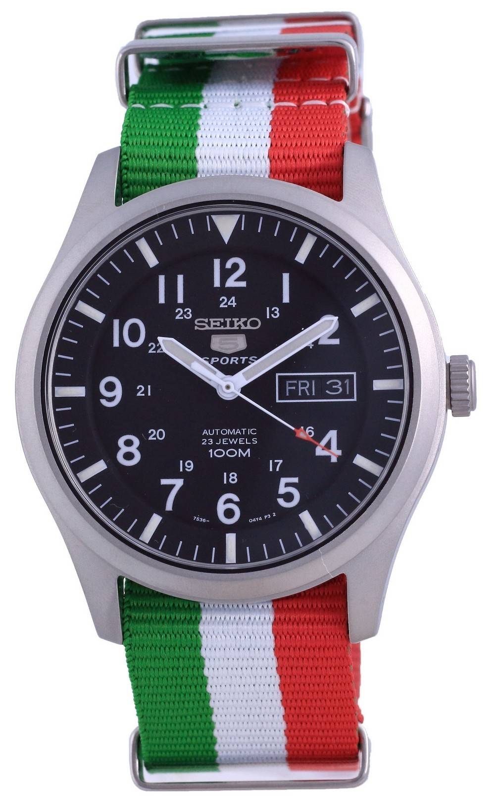 Seiko 5 Sports Automatic Polyester SNZG15K1-var-NATO23 100M Men?? Watch