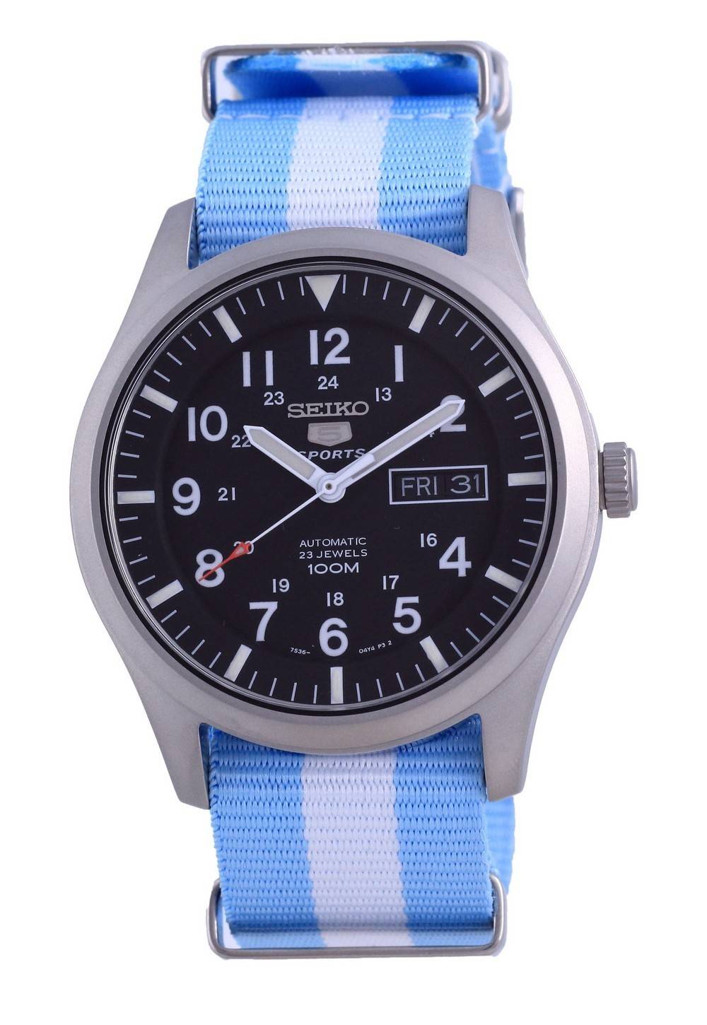 Seiko 5 Sports Automatic Polyester SNZG15K1-var-NATO24 100M Men?? Watch