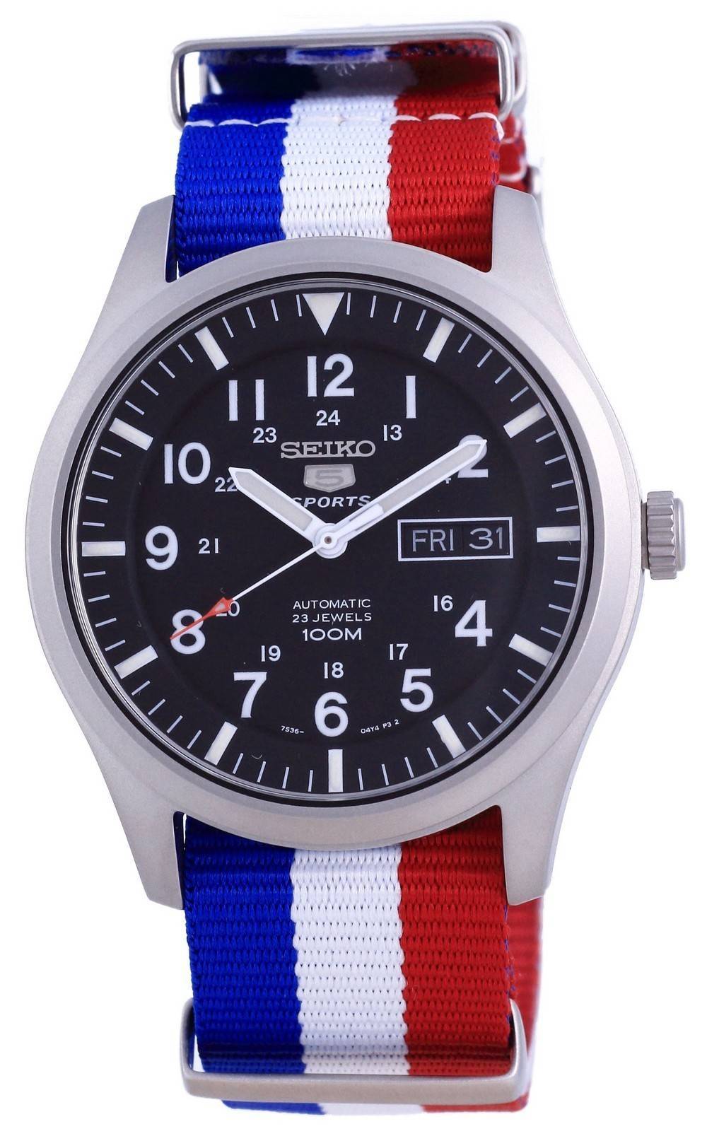 Seiko 5 Sports Automatic Polyester SNZG15K1-var-NATO25 100M Men?? Watch