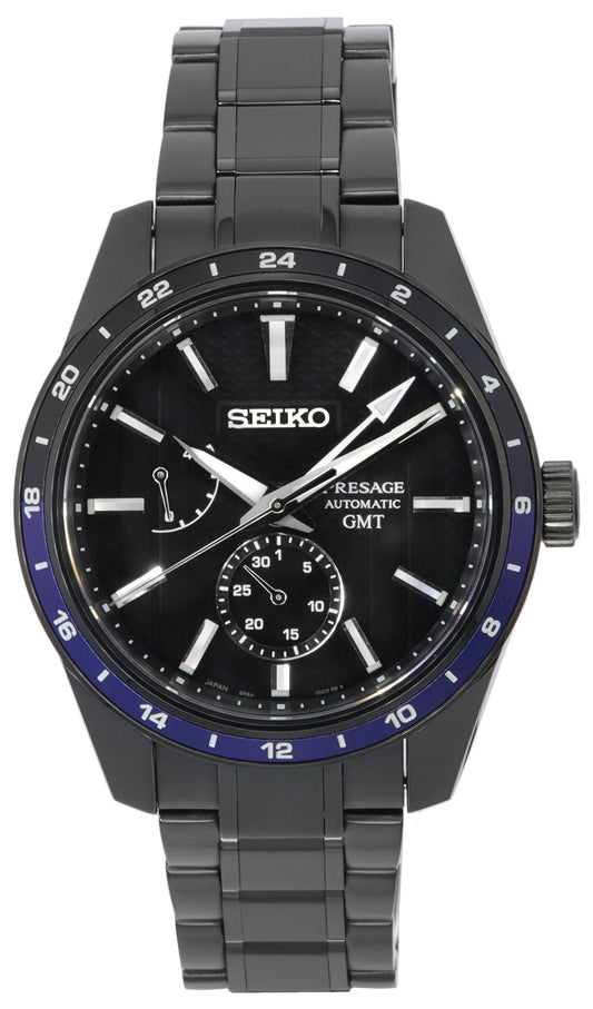 ساعة Seiko Presage Sharp Edged Series ZERO HALLIBURTON إصدار محدود بمينا أسود أوتوماتيكي SPB271 SPB271J1 SPB271J 100M للرجال