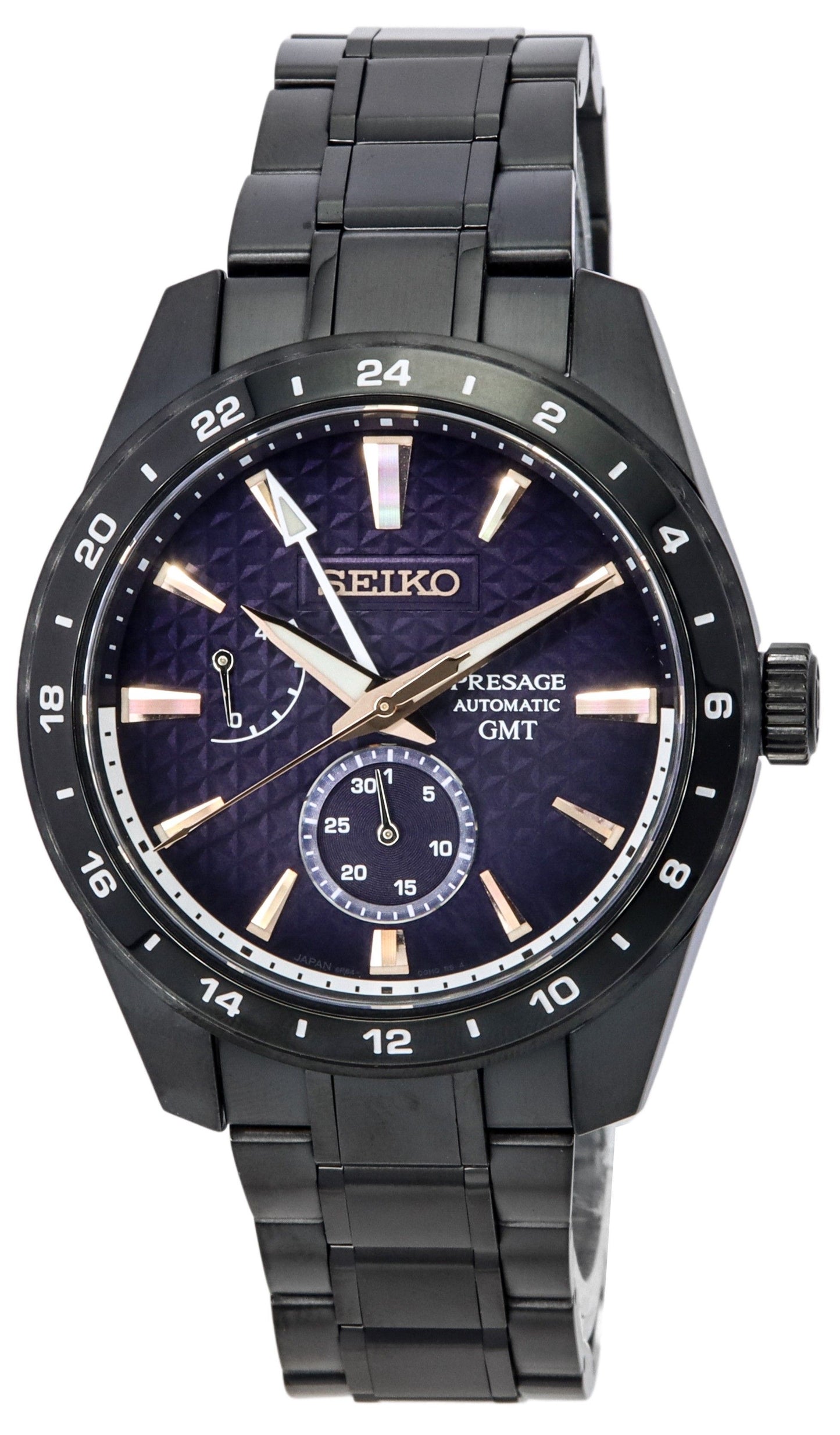 ساعة Seiko Presage Akebono Sharp Edged Series GMT إصدار محدود بمينا أزرق أوتوماتيكي SPB361J1 100M للرجال