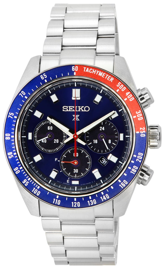 Seiko Prospex Speedtimer Go Large Solar Chronograph Blue Dial SSC913 SSC913P1 SSC913P 100M Men's Watch