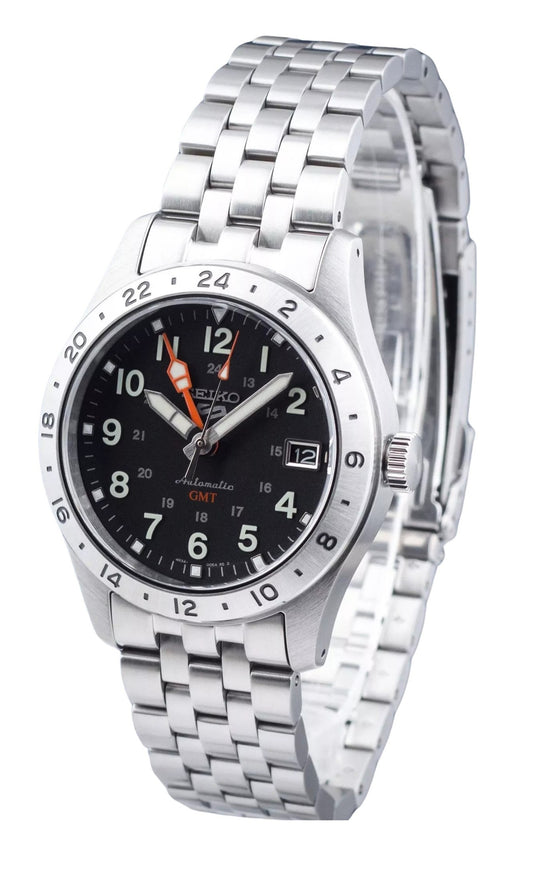 Seiko 5 Sports GMT Field Series Stainless Steel Black Dial Automatic SSK023K1 100 Men's Watch