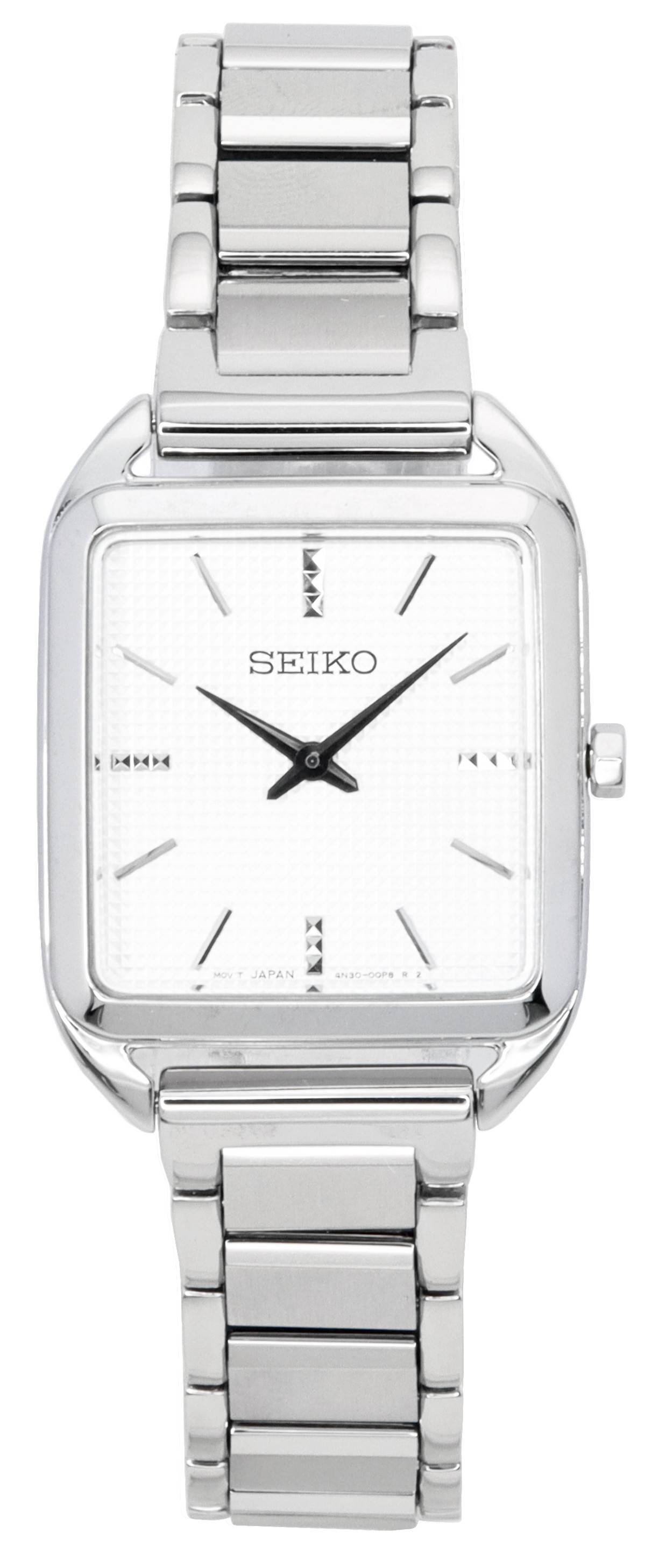 Seiko Stainless Steel White Dial Quartz SWR073 SWR073P1 SWR073P Women's Watch