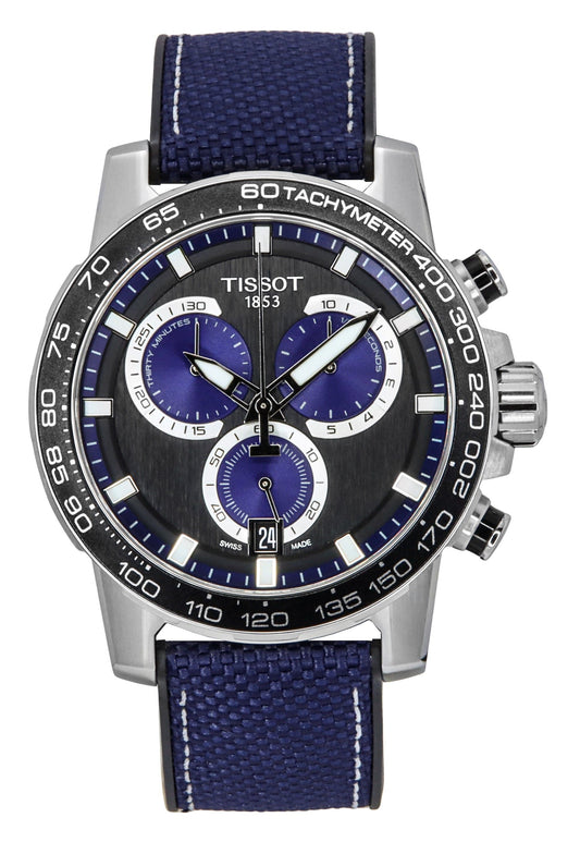 Tissot Supersport Chronograph Textile Strap Black Dial Quartz T125.617.17.051.03 100M Men's Watch