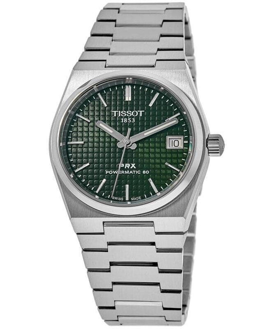 Tissot PRX T-Classic Powermatic 80 Green Dial Automatic T137.207.11.091.00 100M Unisex Watch