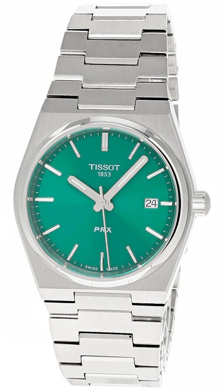 Tissot PRX T-Classic Stainless Steel Green Dial Quartz T137.210.11.081.00 100M Unisex Watch