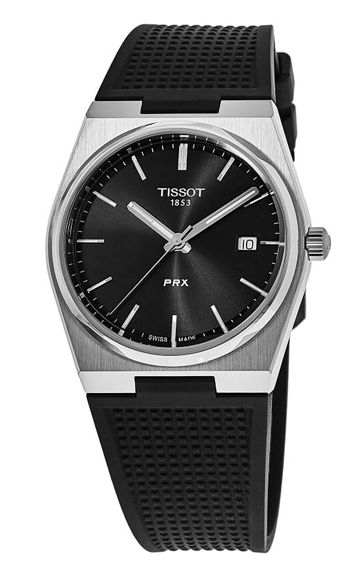 Tissot T-Classic PRX Rubber Strap Black Dial Quartz T137.410.17.051.00 100M Mens Watch