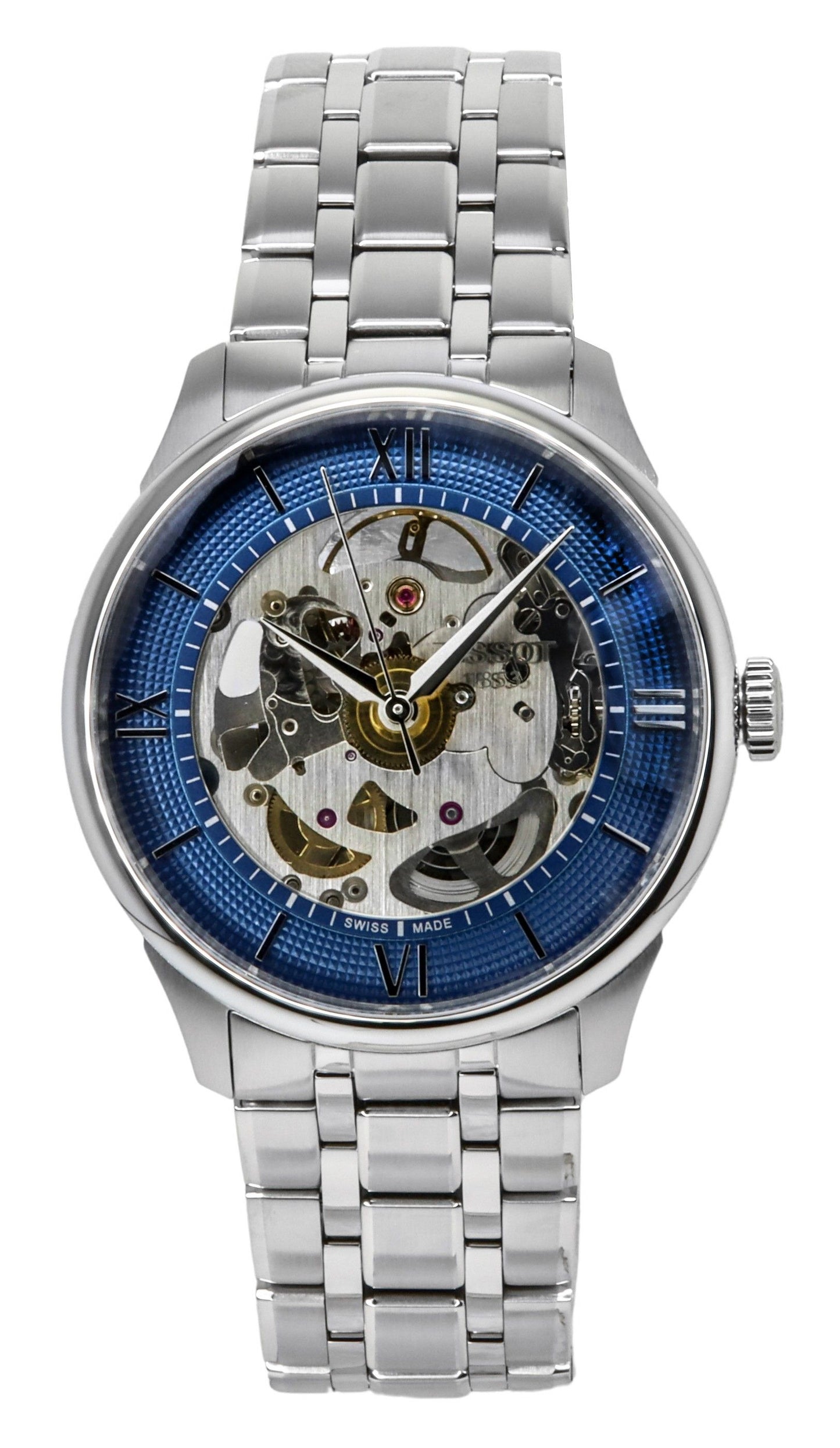Tissot Chemin Des Tourelles Stainless Steel Blue Skeleton Dial Automatic T139.836.11.048.00 Men's Watch