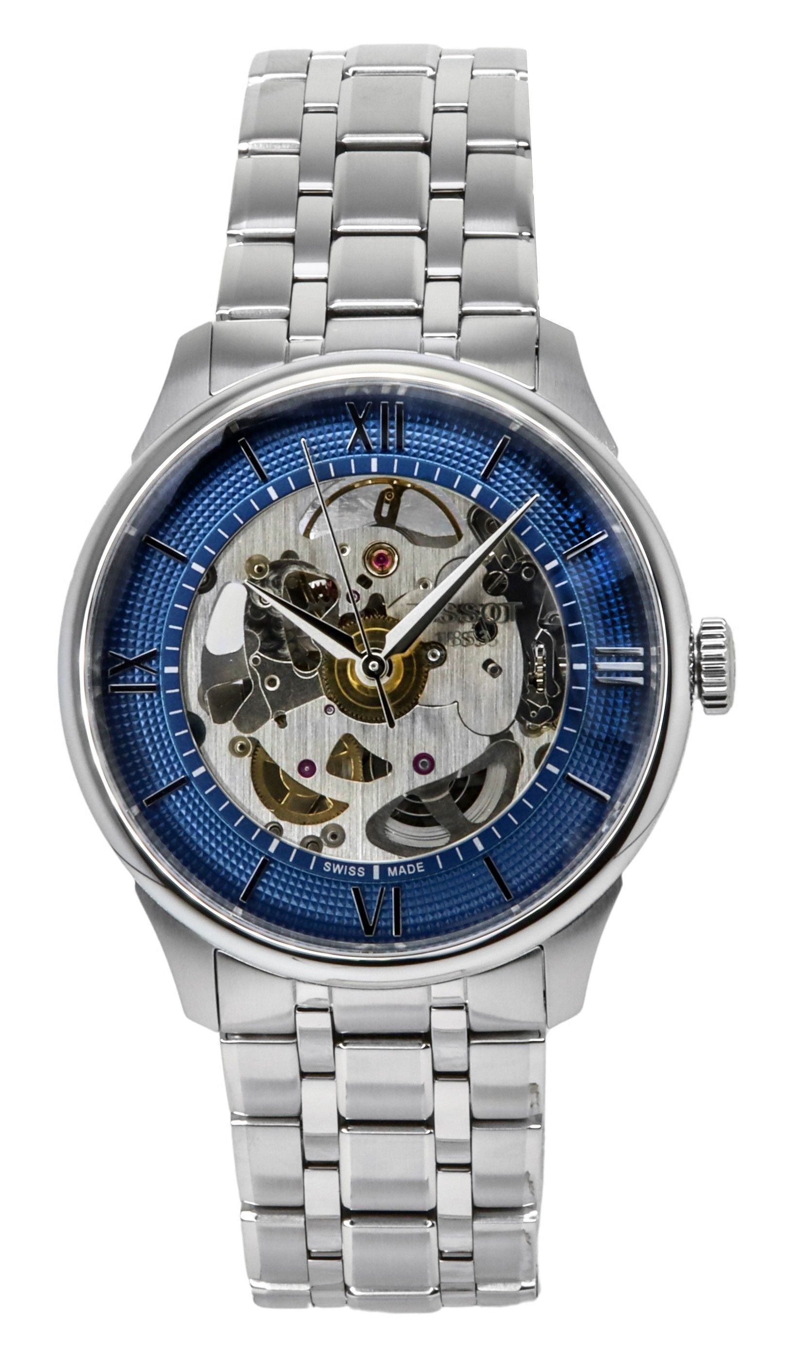 Tissot Chemin Des Tourelles Stainless Steel Blue Skeleton Dial Automatic T139.836.11.048.00 Men's Watch