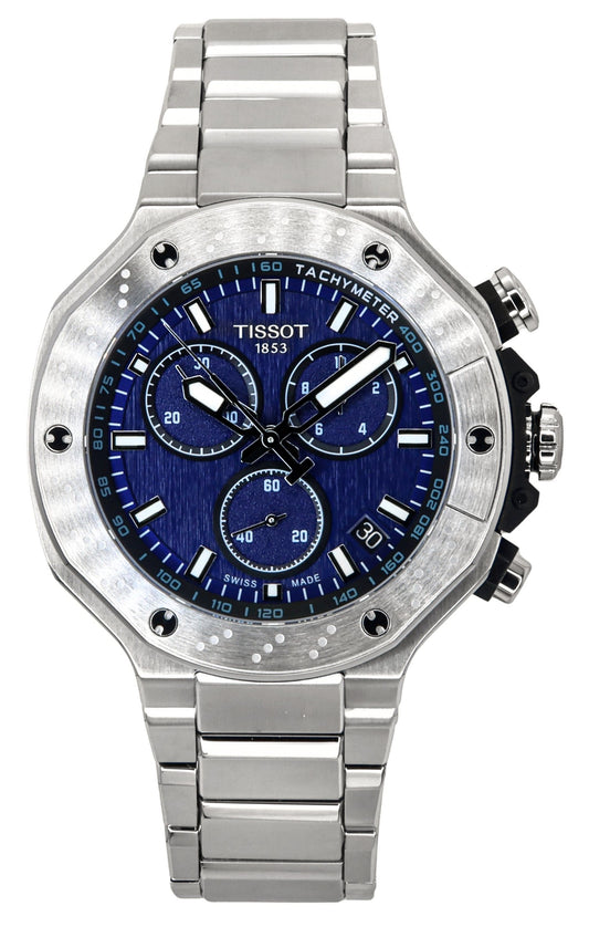 Tissot T-Race Chronograph Stainless Steel Blue Dial Quartz T141.417.11.041.00 100M Men's Watch