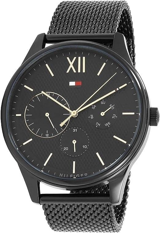 Tommy Hilfiger Damon Black Dial Stainless Steel Quartz 1791420 Men's Watch