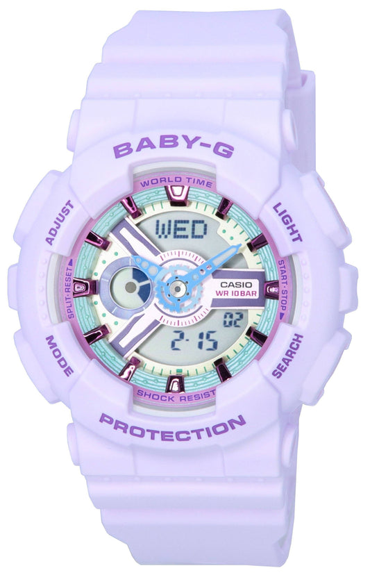 Refurbished Casio Baby-G Analog Digital Pastel Meets Metallic Quartz BA-110XPM-6A 100M Women's Watch