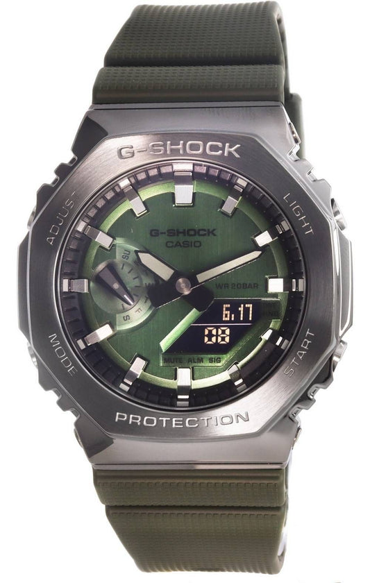 Refurbished Casio G-Shock Analog Digital Green Dial Resin Strap Quartz GM-2100B-3A 200M Men's Watch