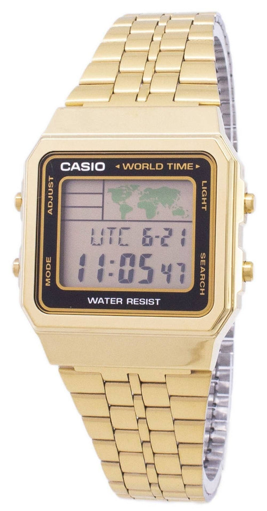 Refurbished Casio Digital Gold Tone Stainless Steel Quartz A500WGA-1DF Men's Watch