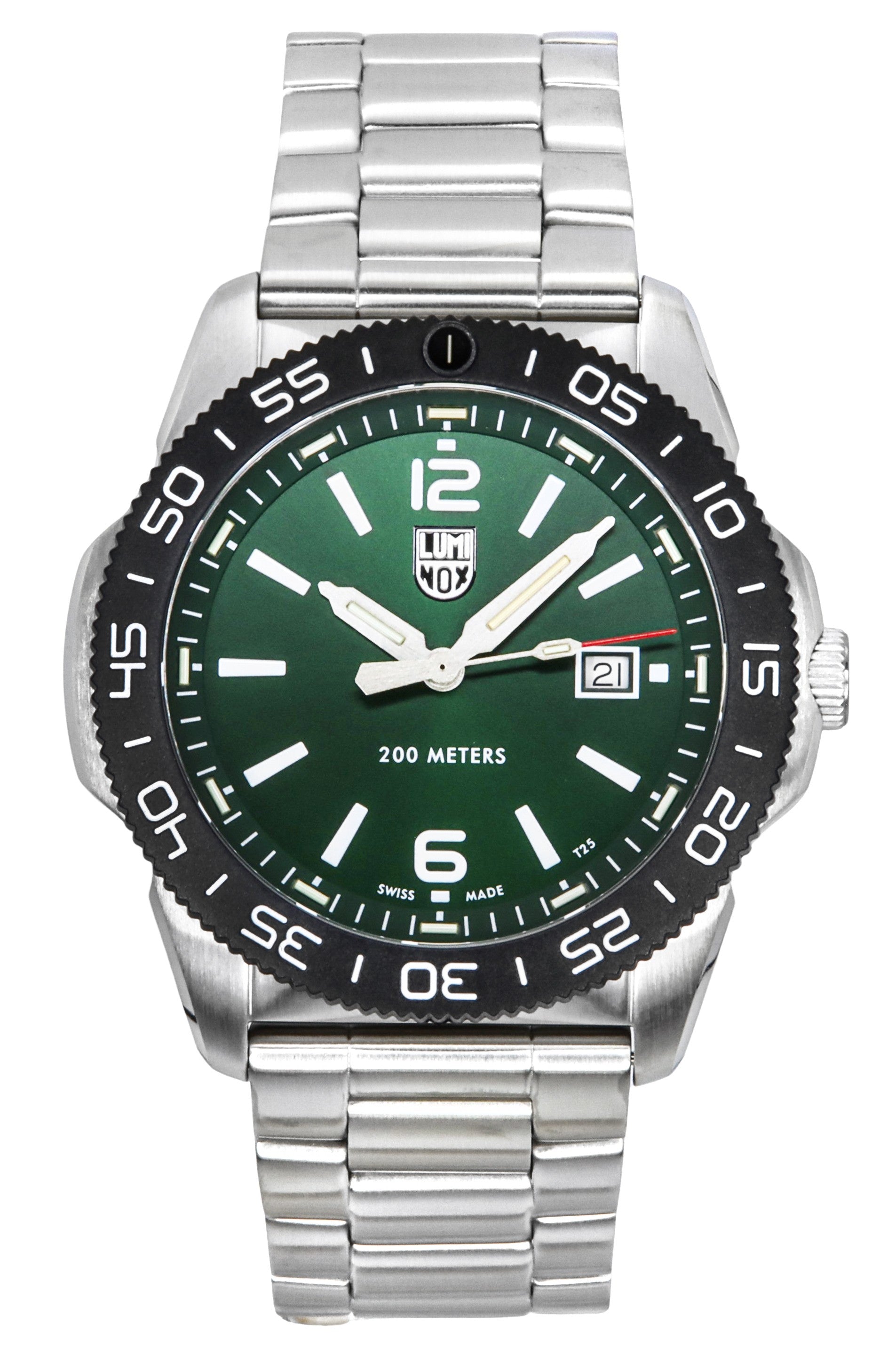 Luminox Pacific Diver Stainless Steel Green Dial Quartz XS.3137 200M Men's Watch