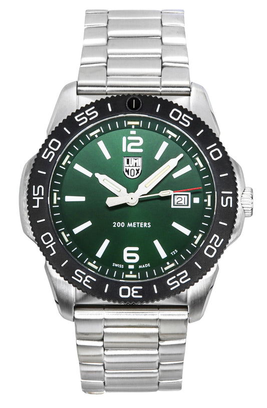 Luminox Pacific Diver Stainless Steel Green Dial Quartz XS.3137 200M Men's Watch