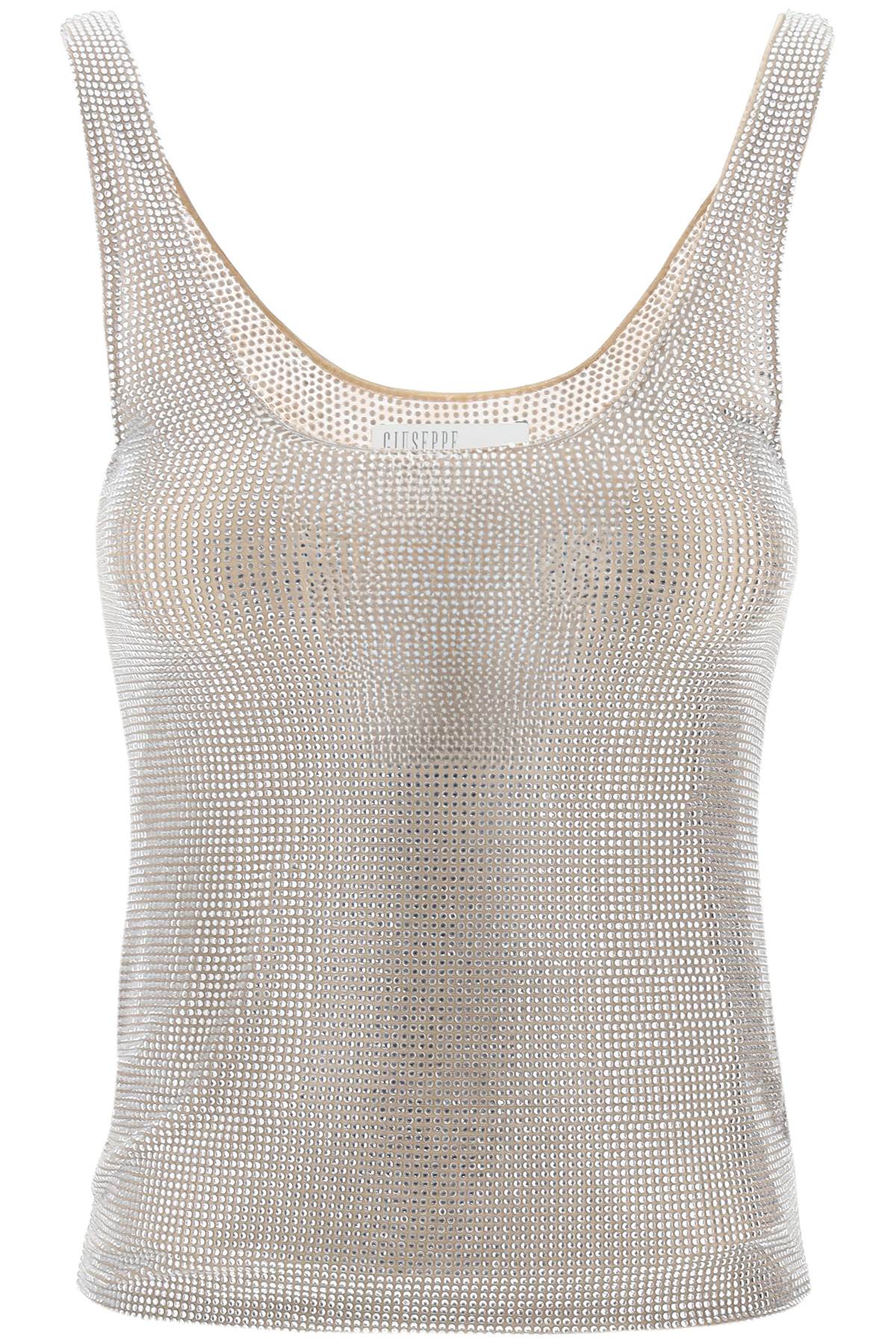 Giuseppe Di Morabito Giuseppe di morabito rhinestone mesh tank top