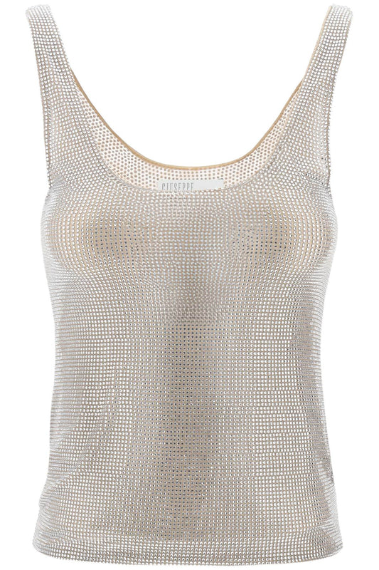 Giuseppe Di Morabito Giuseppe di morabito rhinestone mesh tank top