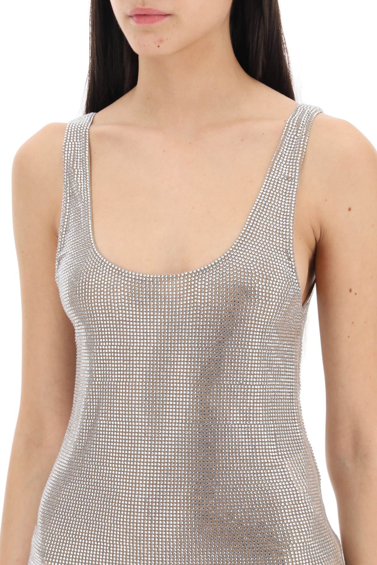 Giuseppe Di Morabito Giuseppe di morabito rhinestone mesh tank top