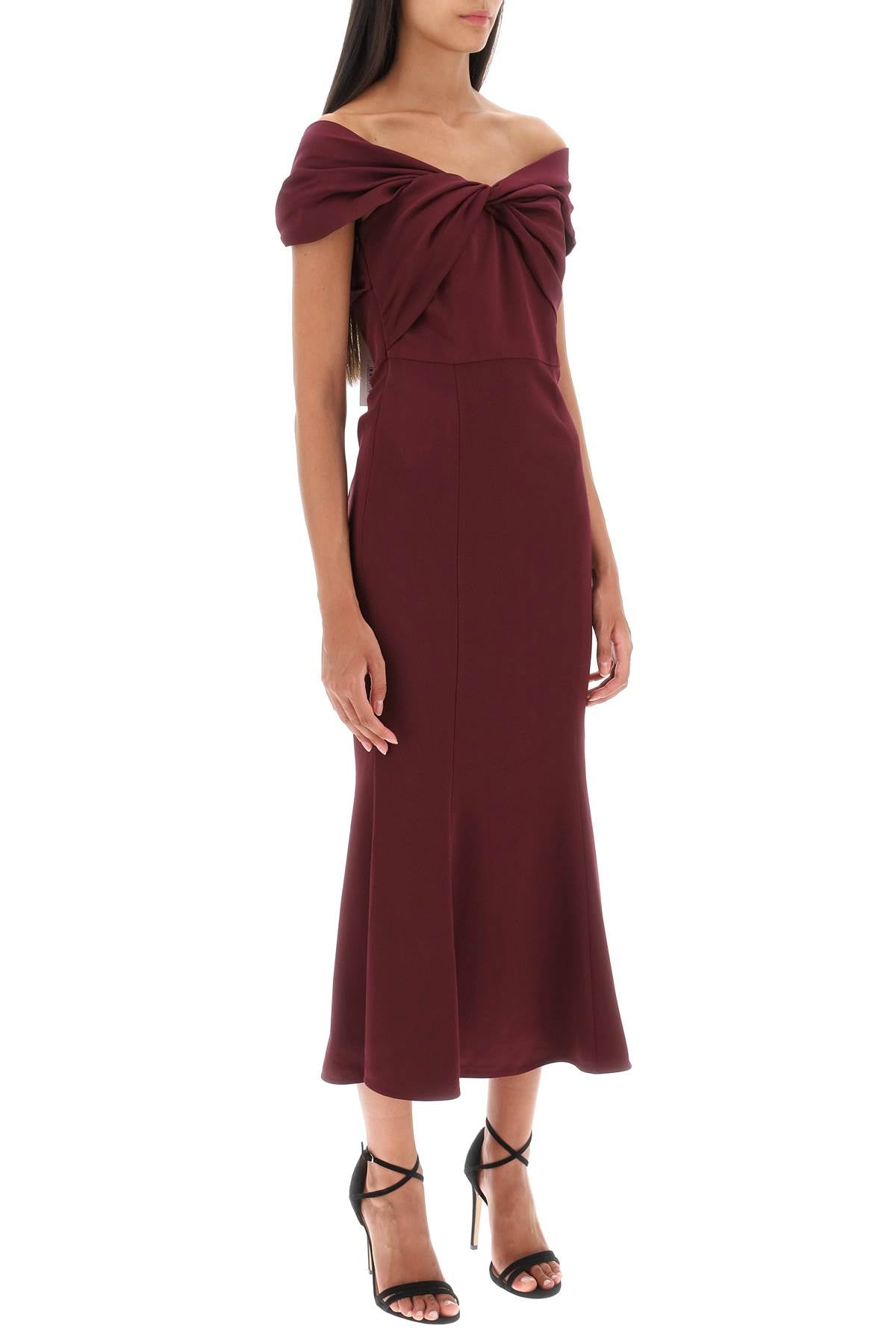 Roland Mouret Roland mouret stretch cady midi dress with twisted detail